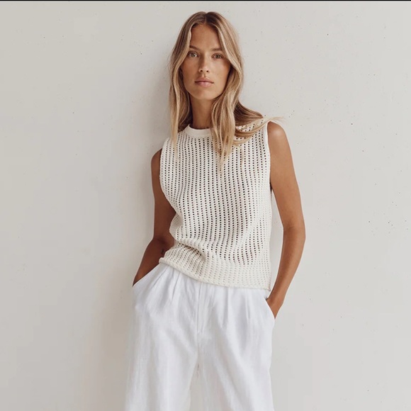 DISSH Tops Dissh Denny Crochet Off White Knit Top Poshmark